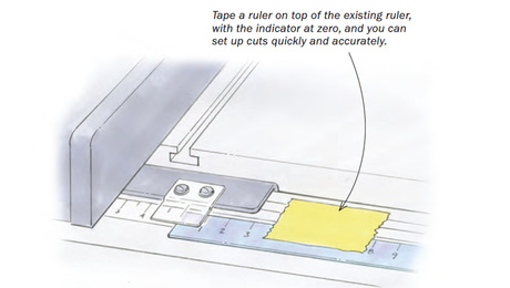 adding a ruler to tablesaw tip fence