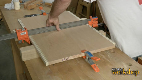 Panel glue-ups using a spring joint